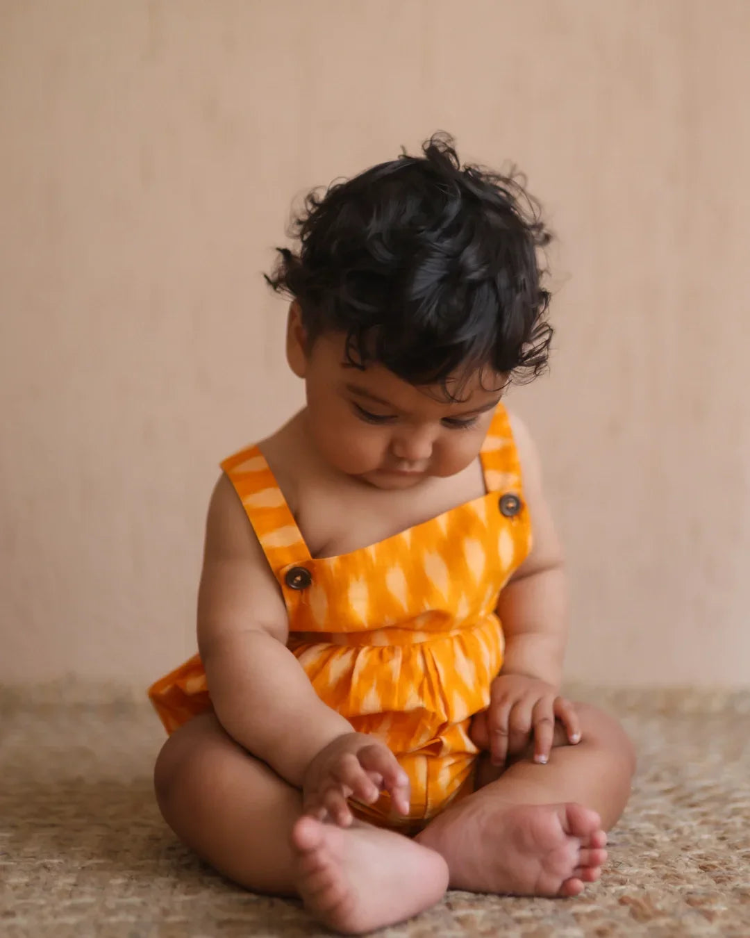 Mahi Ikat Romper – Yellow