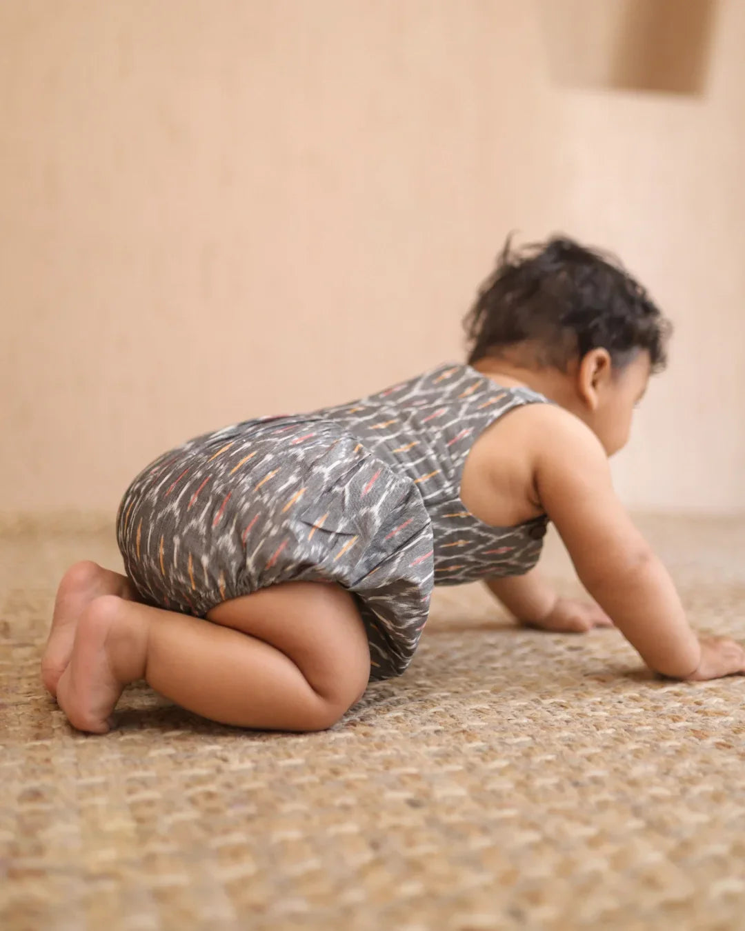 Mahi Ikat Romper – Grey