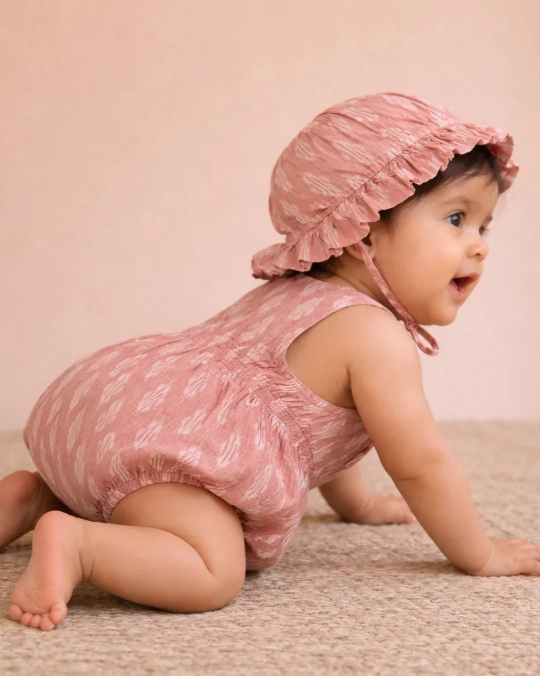 Mahi Ikat Romper – Dusty Pink