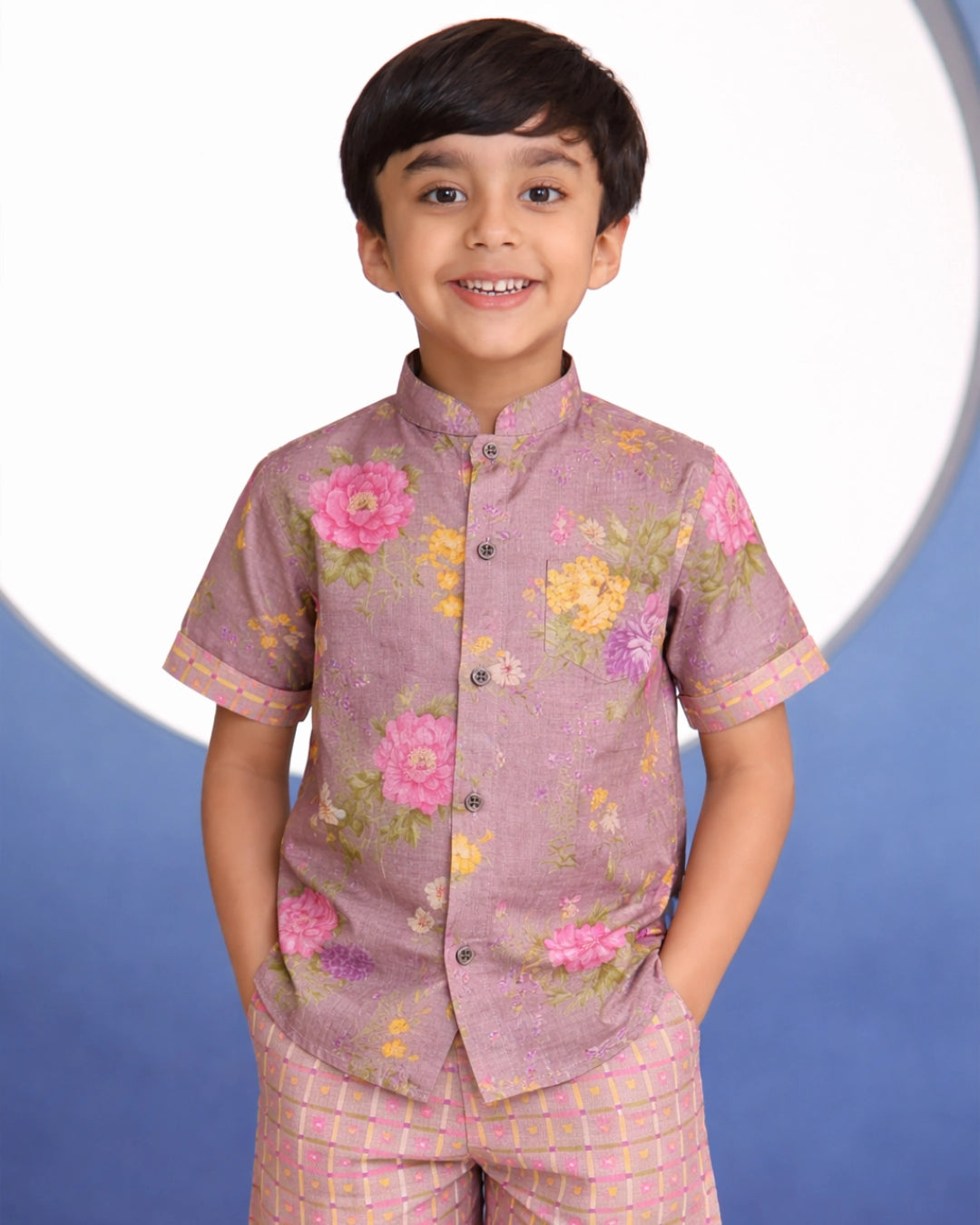 Ahaan Chanderi Co-ord Set – Dusty Plum