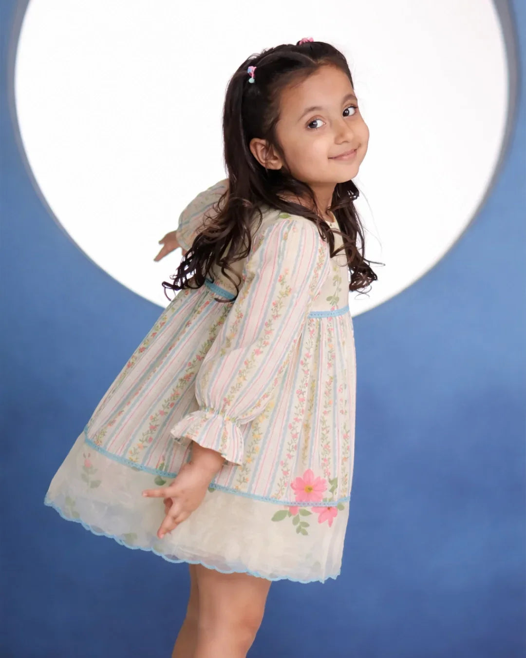 Phool Chanderi Dress – Ivory Garden