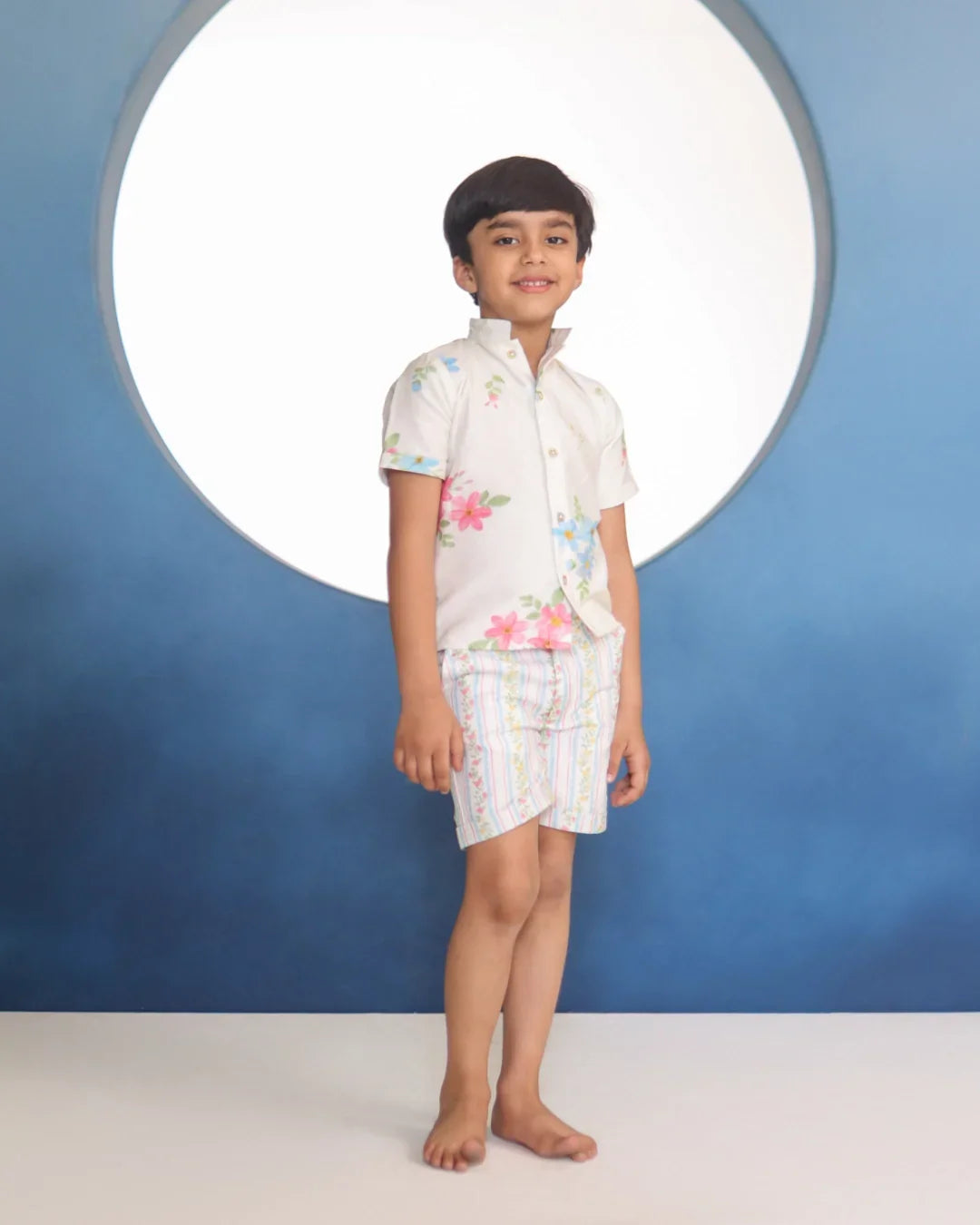 Ahaan Chanderi Shirt – Ivory Garden