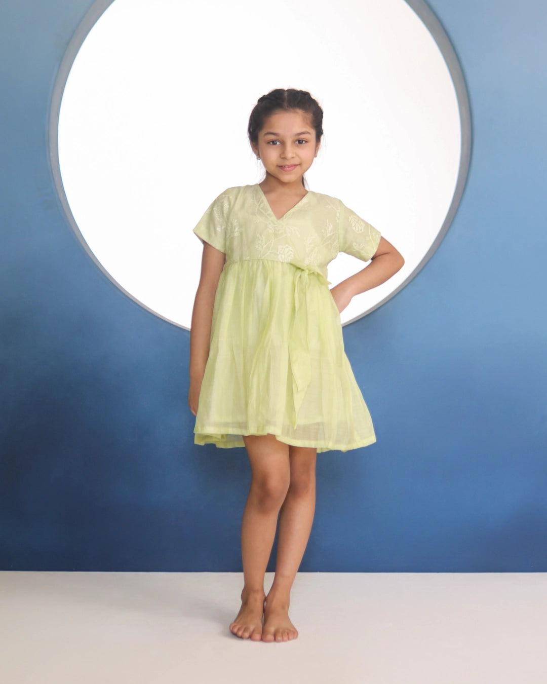 Meher Angrakha Dress – Soft Sage