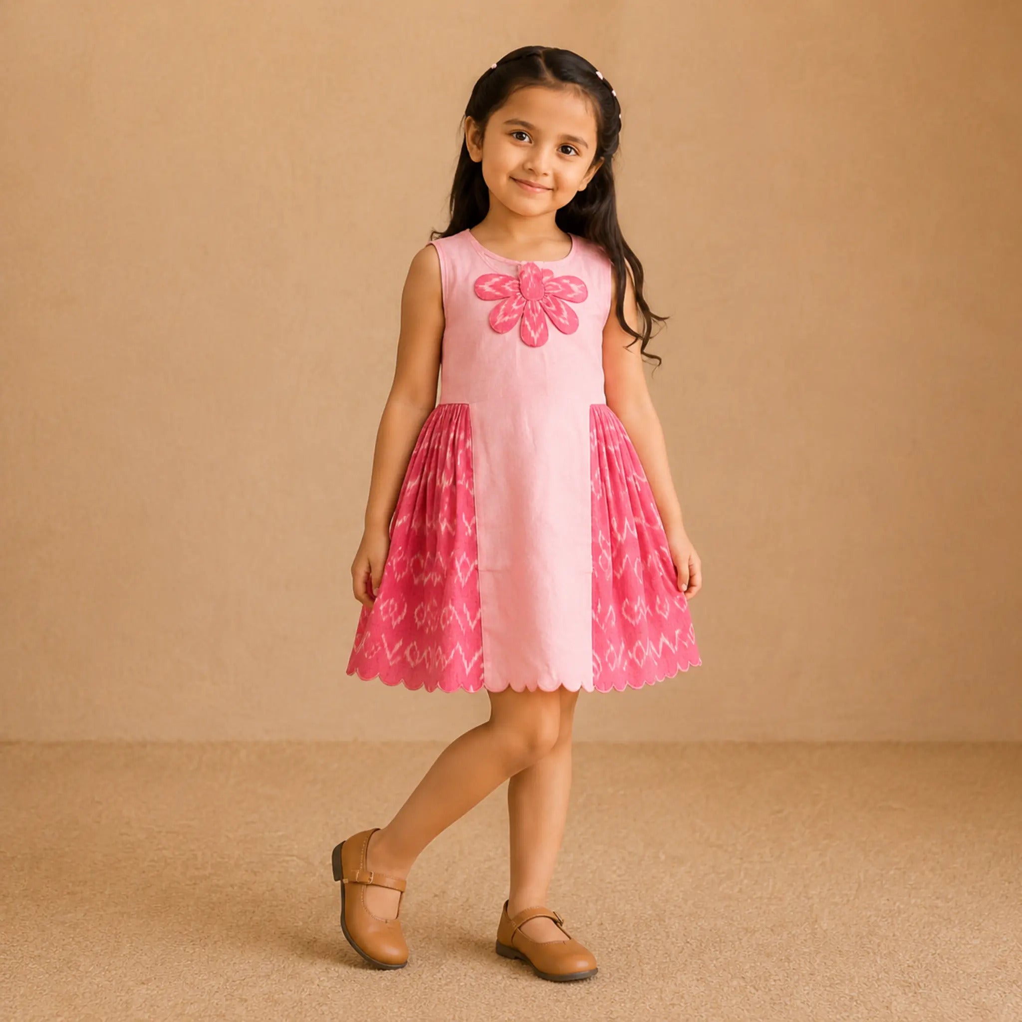 Mira Ikat Dress – Baby Pink